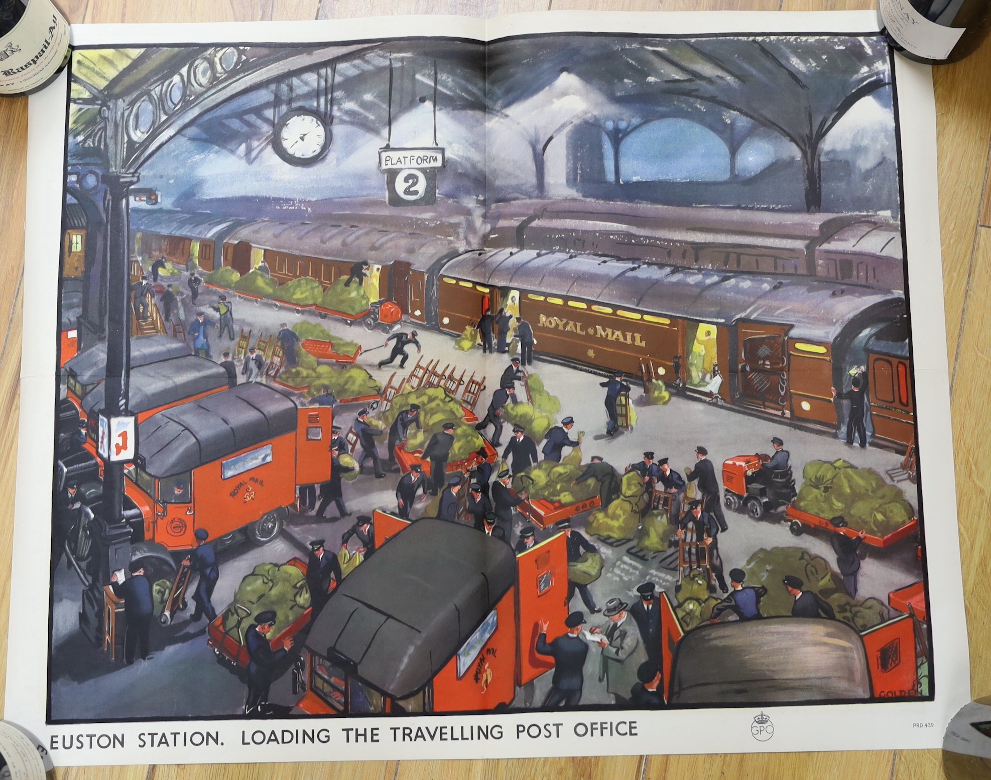 Grace Golden (1904-1993). Four 1950's GPO colour lithographic posters, Euston Station, London Loading Platform, St. Martin's-le-Grand and London Chief Post Office, 52 x 63cm, unframed